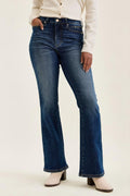 Judy Blue Mid-Rise Bootcut with Harness Trim Dark Jeans