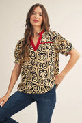 Lisa Swirl Print Top