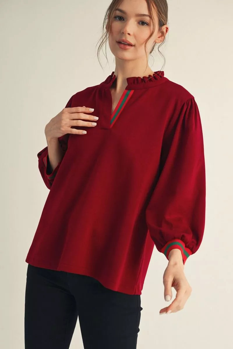 Betty Lou Stripe Accent Top