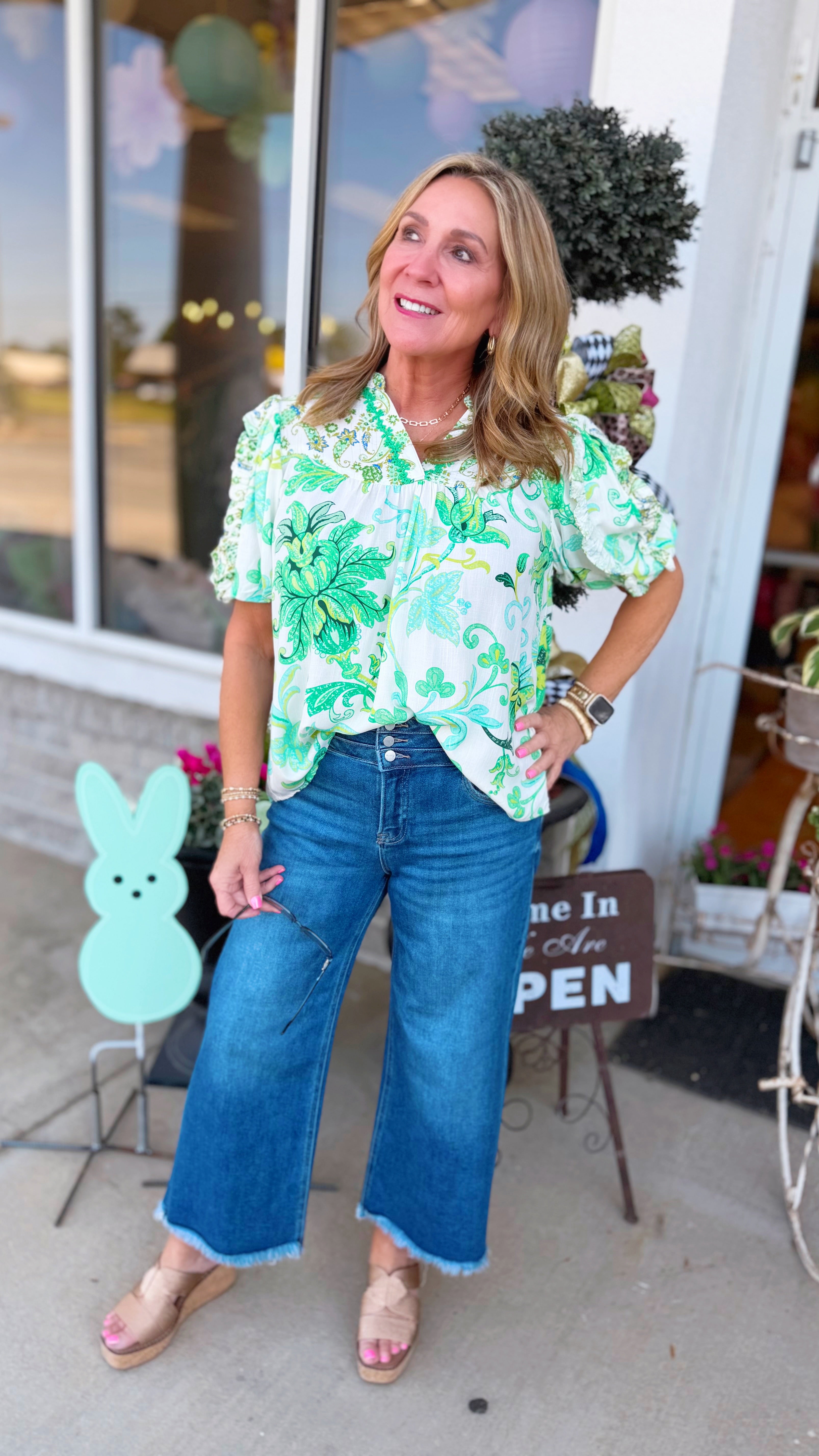 Melia Paisley Print Floral Top