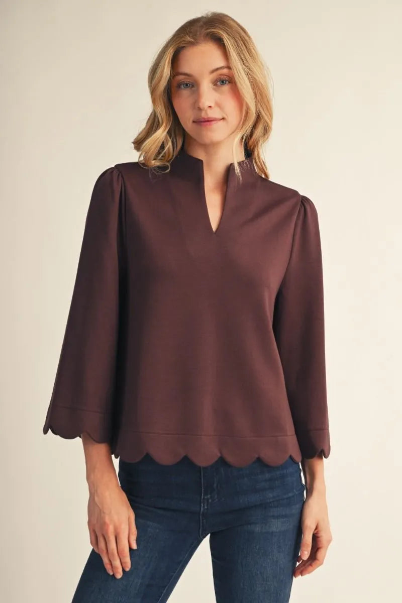 Beth Scallop Edge Top