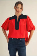 Georgia Belle Red & Black Top