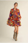 Mollie Ready for Fall Tiered Ruffle Dress