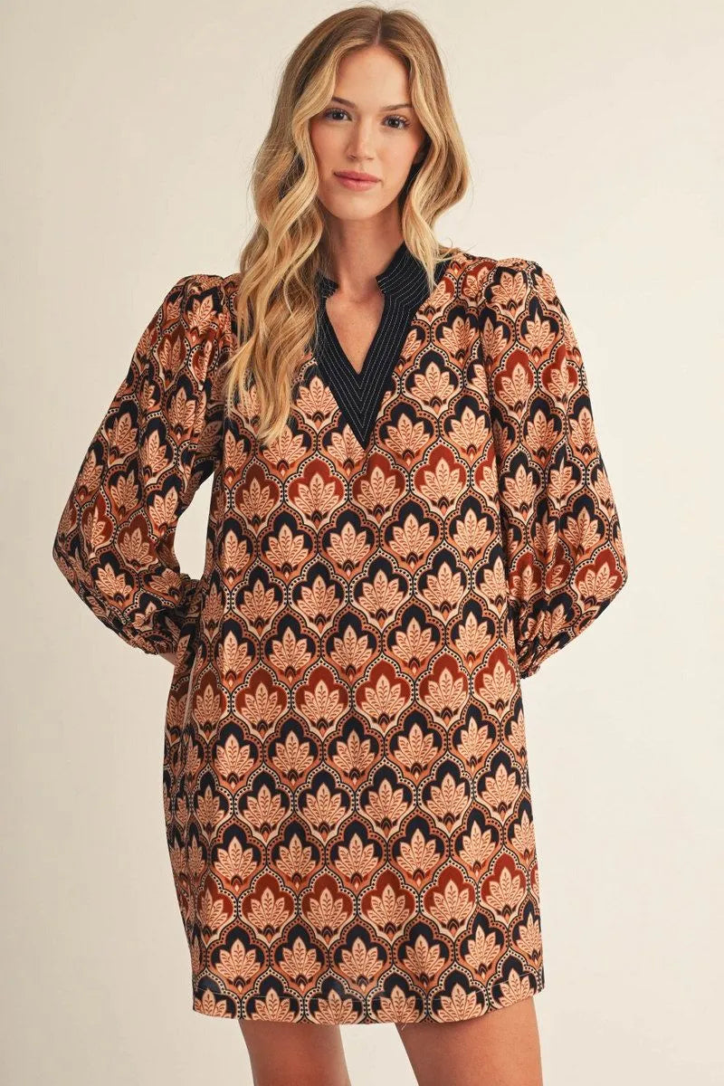 Taylor Geo Floral Shift Dress