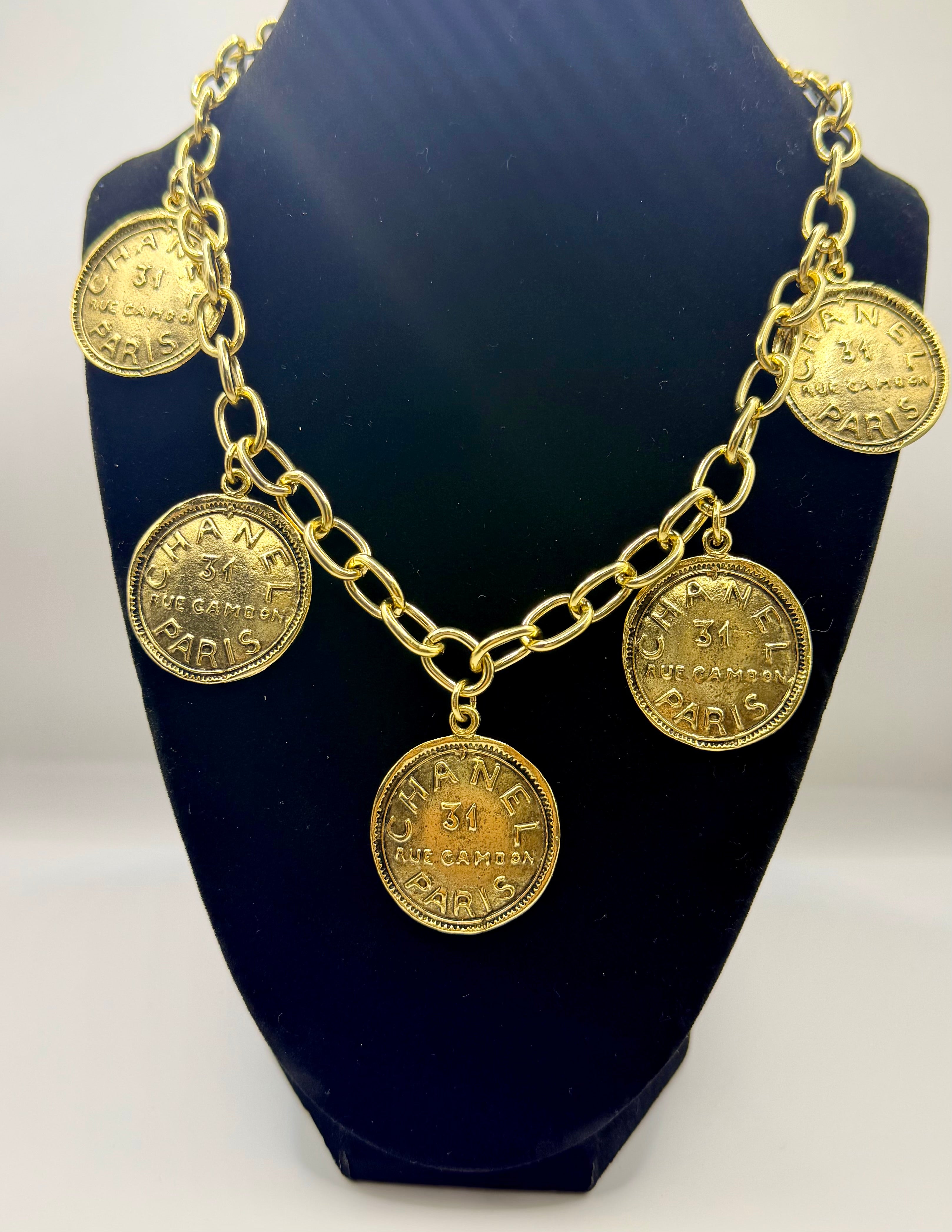 Yochi Chanel Multi Pendant Charm Necklace