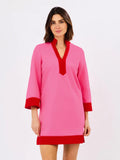 Brenda Mary Square Dress Pink + Red