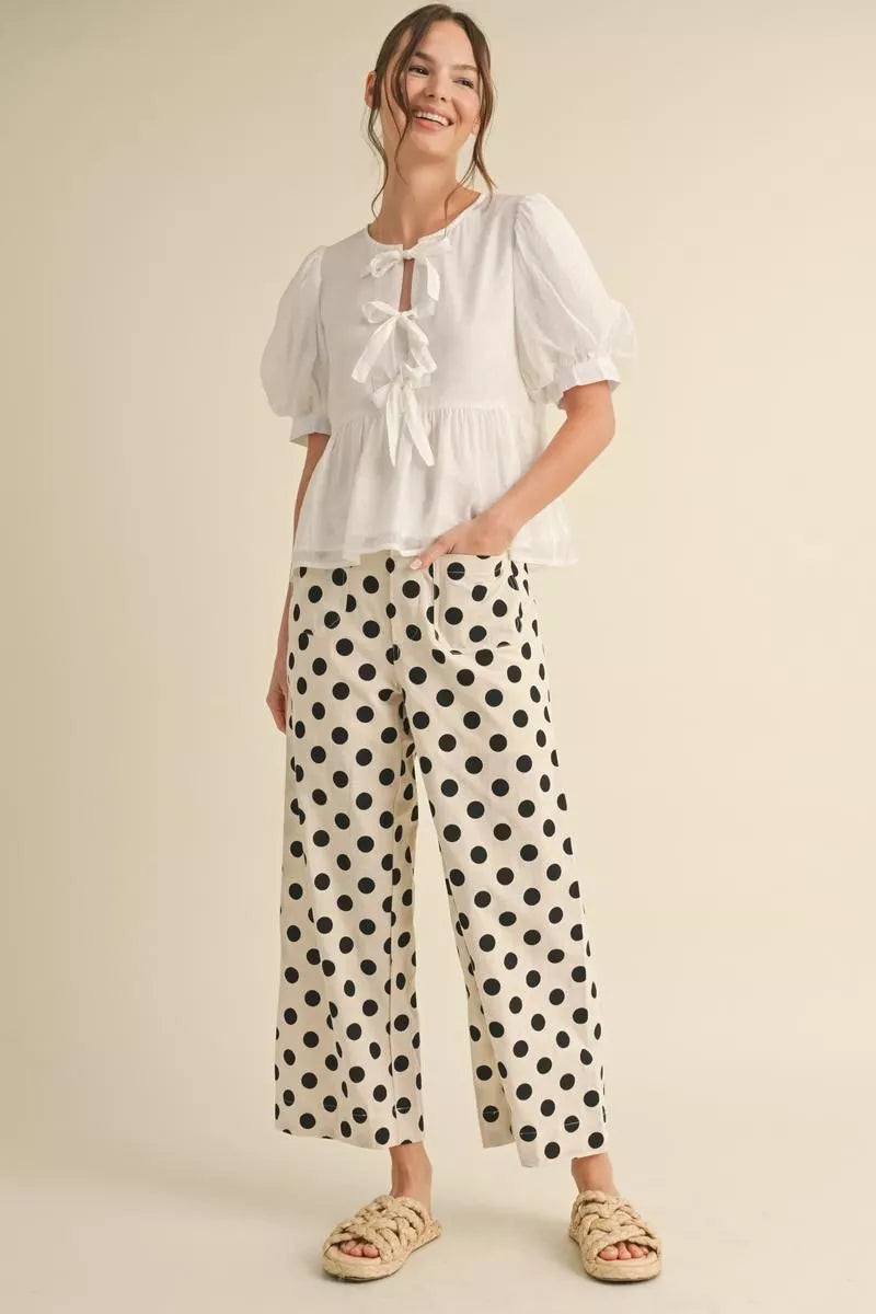 Curvy Dorothy Dot Wide Leg Pants