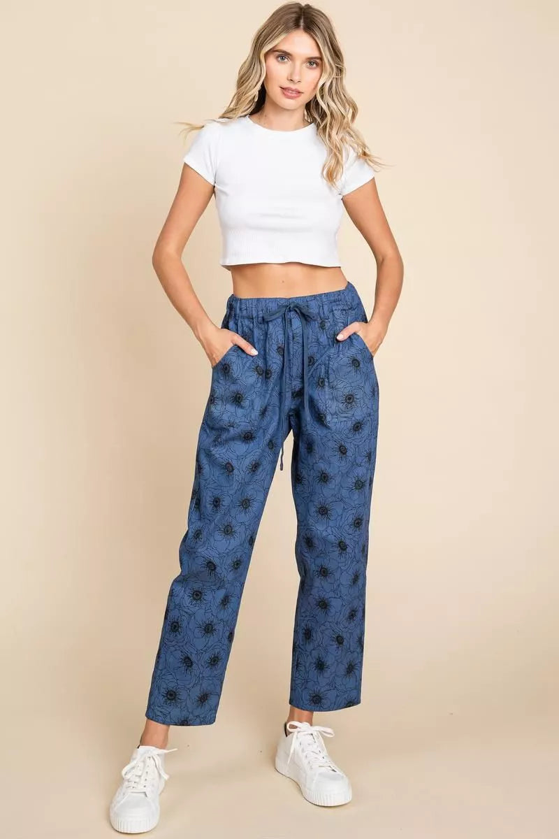 Betty Floral Print Drawstring Pants
