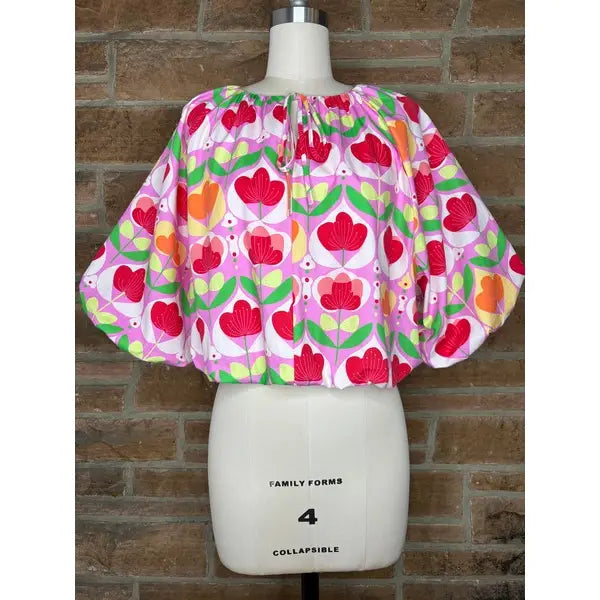 Adrienne Petal ParadeTatum Bubble Hem Top