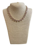 Cubic Zirconia Pink Hearts 14K Gold Plated Necklace
