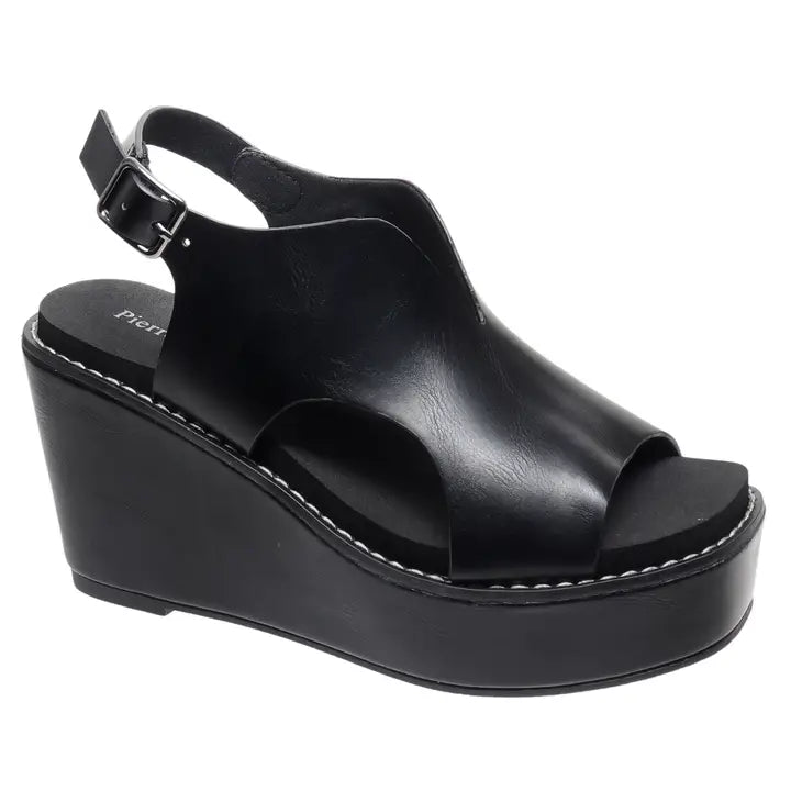 Joan Jet Black Flynn Wedge Sandals