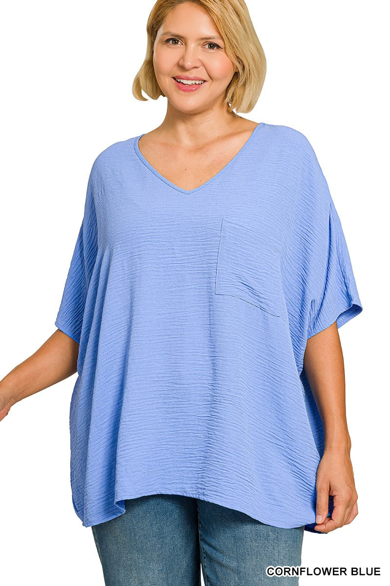 Curvy Julie Woven Airflow Dolman Top