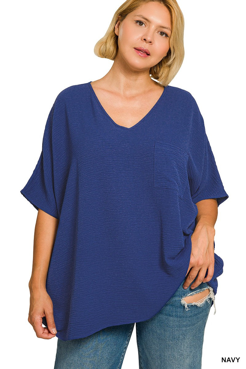 Curvy Julie Woven Airflow Dolman Top