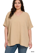 Curvy Julie Woven Airflow Dolman Top