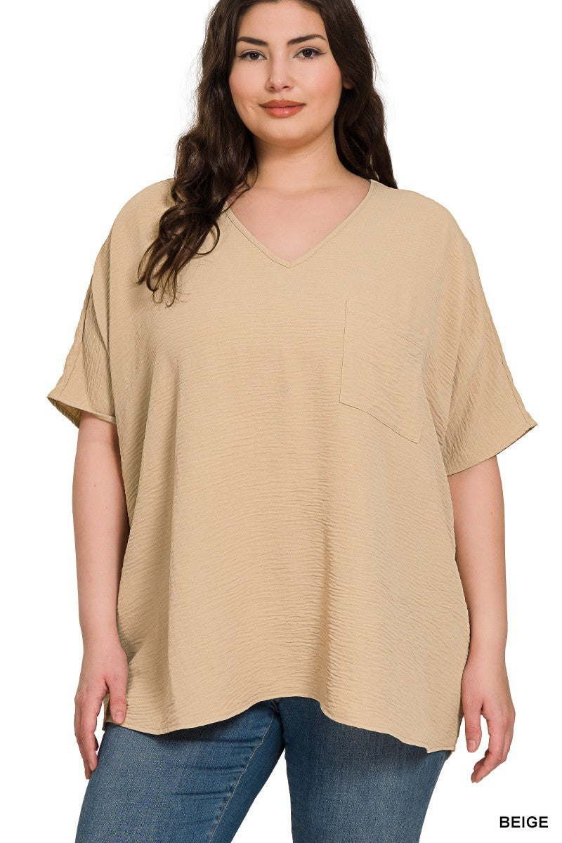 Curvy Julie Woven Airflow Dolman Top