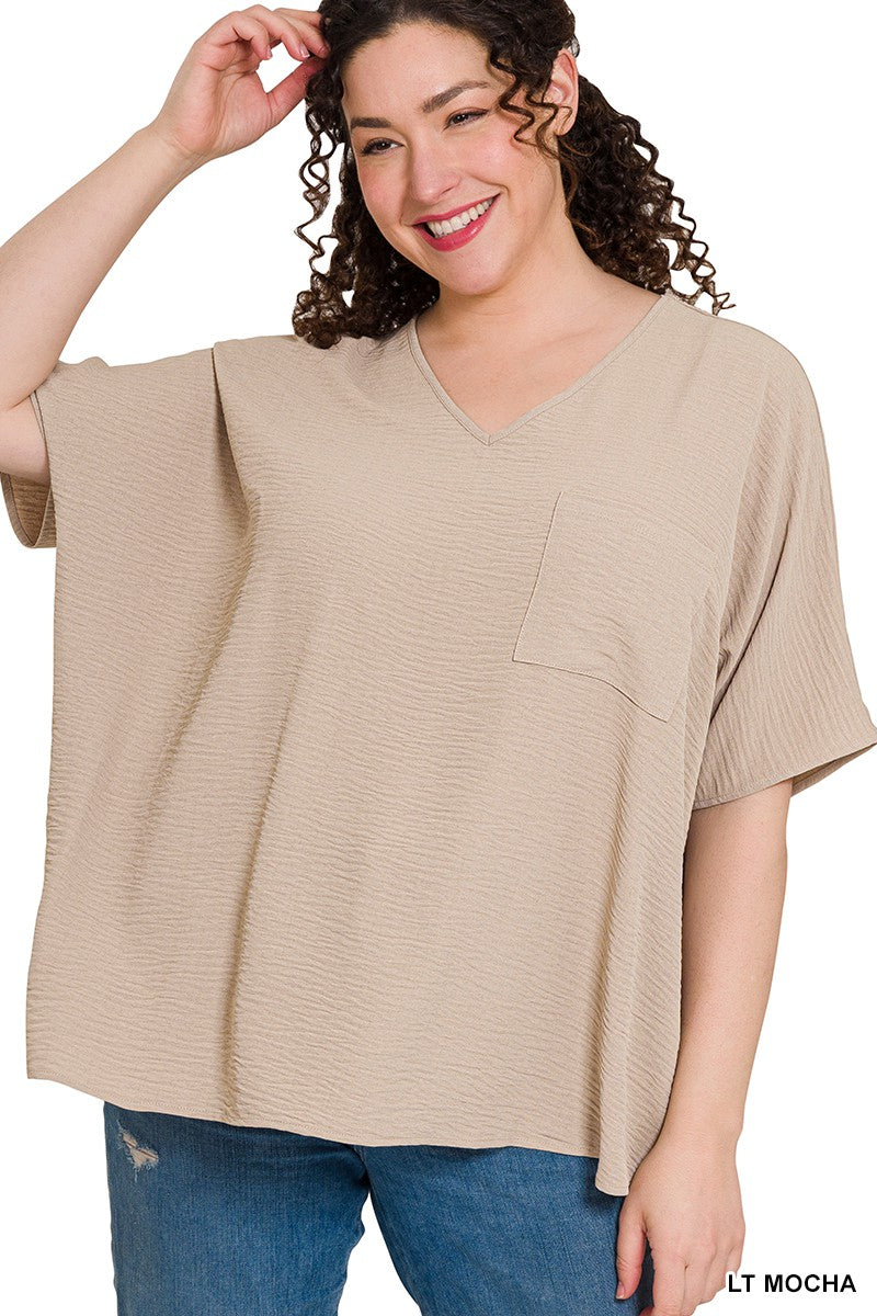 Curvy Julie Woven Airflow Dolman Top