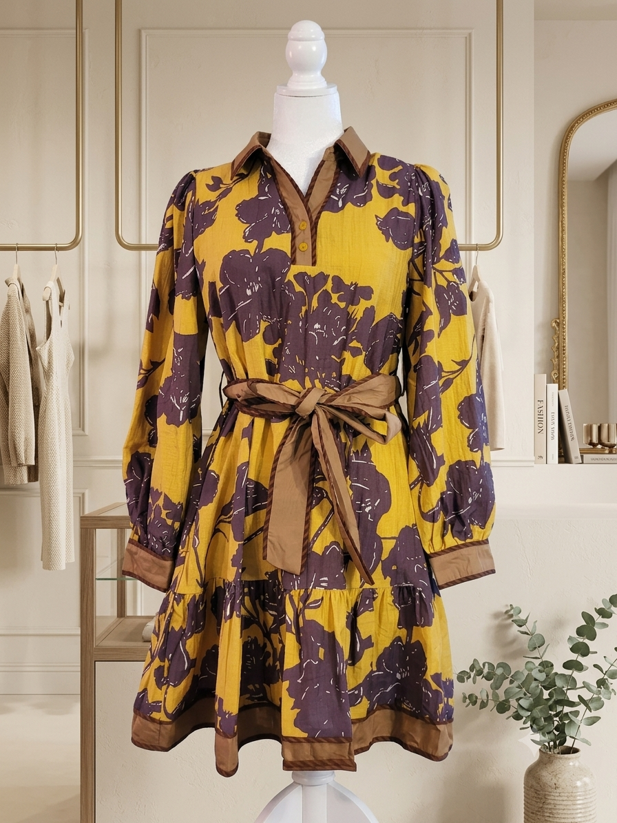 Kennedy V Neck Tie Waist Mini Dress