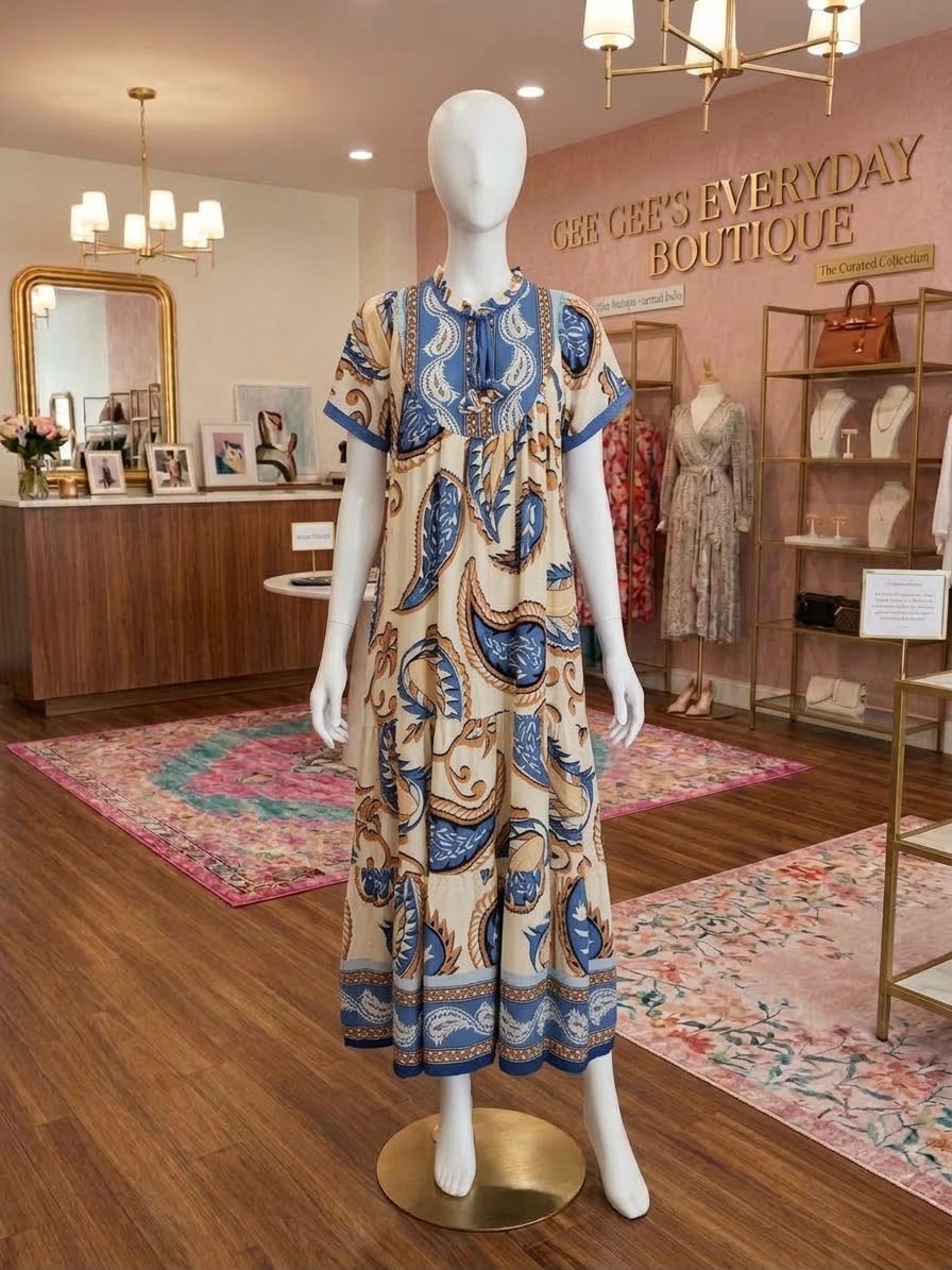 Baylee Paisley Print Midi Dress