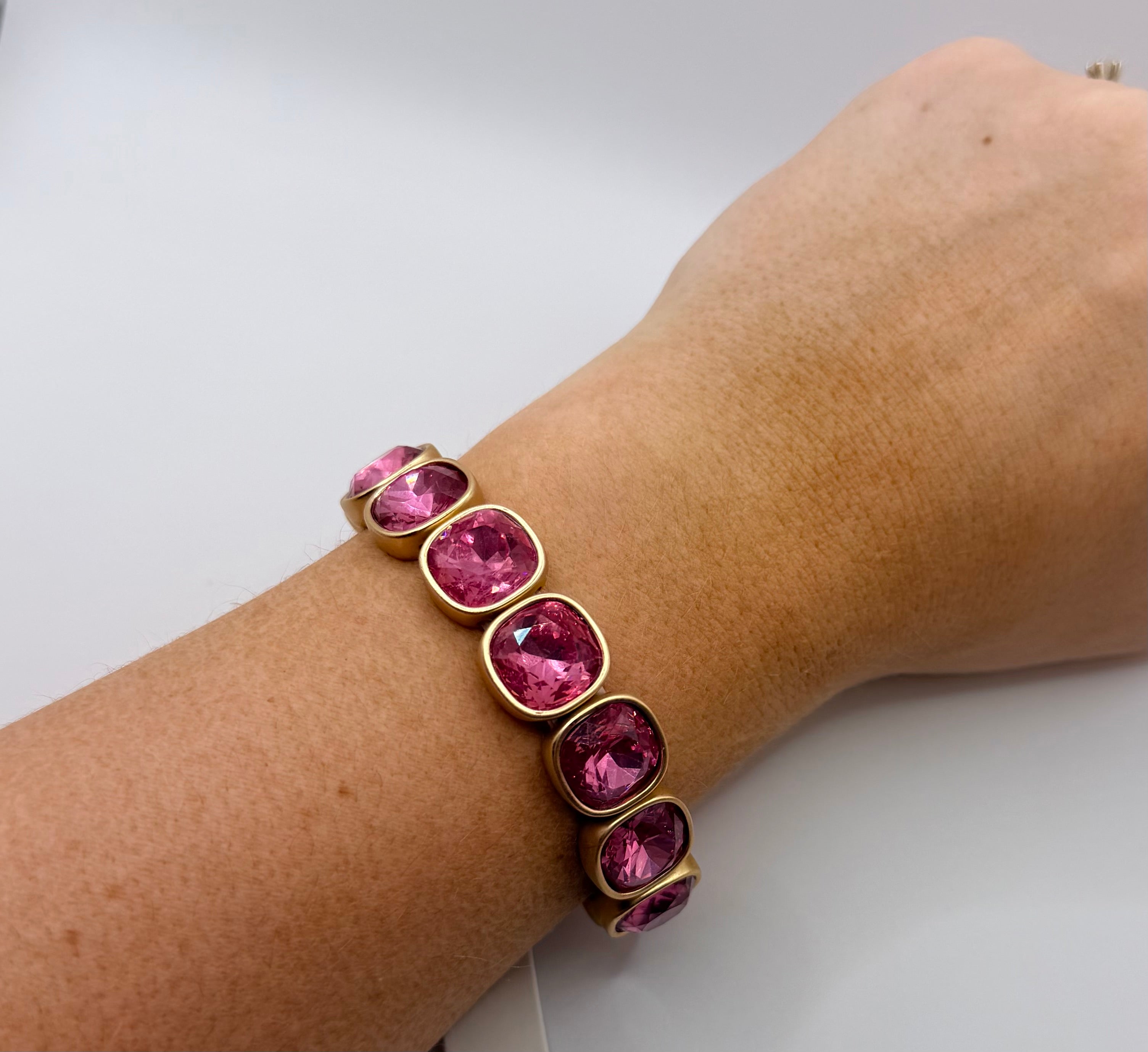 Square Rhinestone Stretch Bracelet