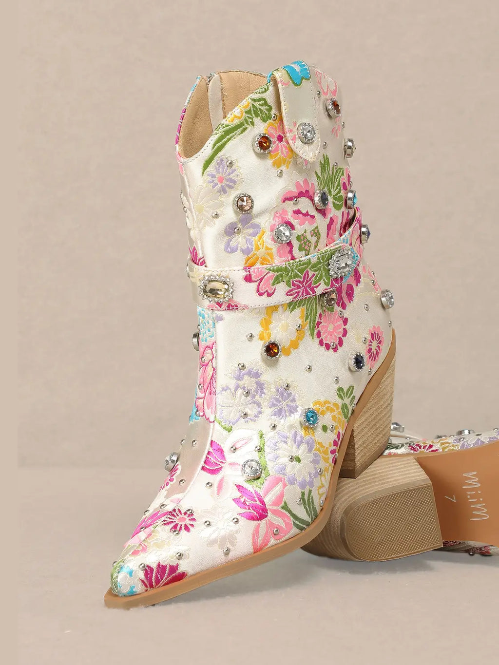 Florence Rhinestone Embellished Cowgirl Boots