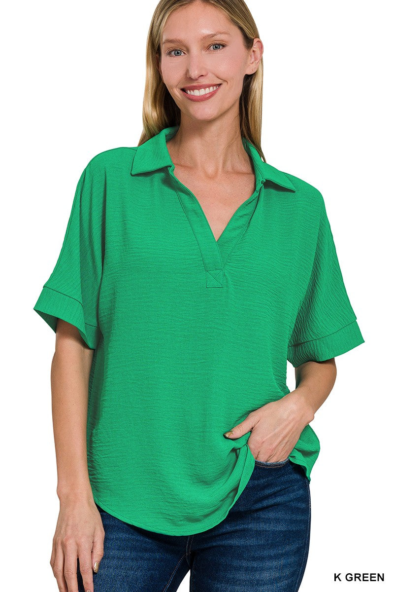 Curvy Sabie Woven Airflow Top