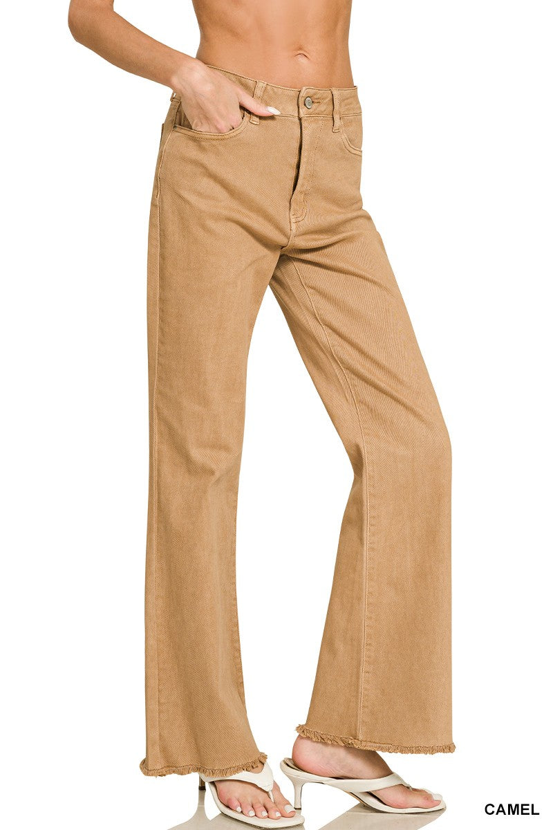 Sasha Acid Washed Straight Wide Jeans