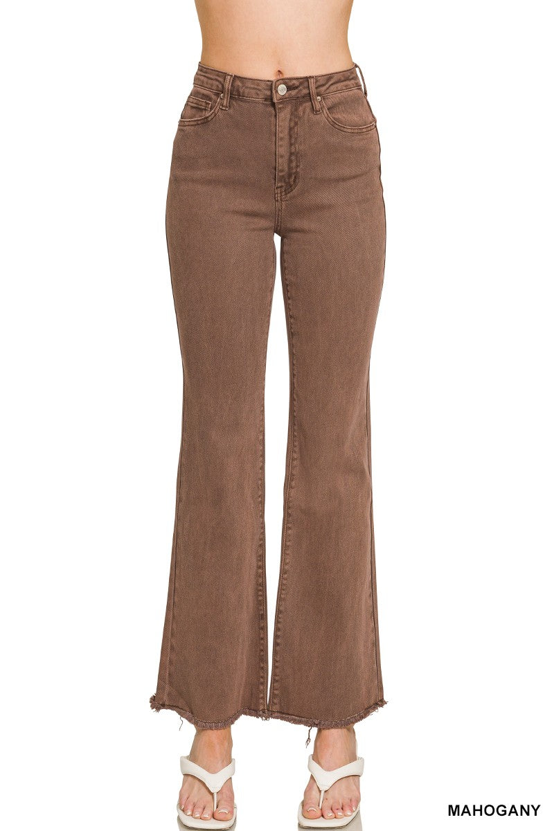 Sasha Acid Washed Straight Wide Jeans