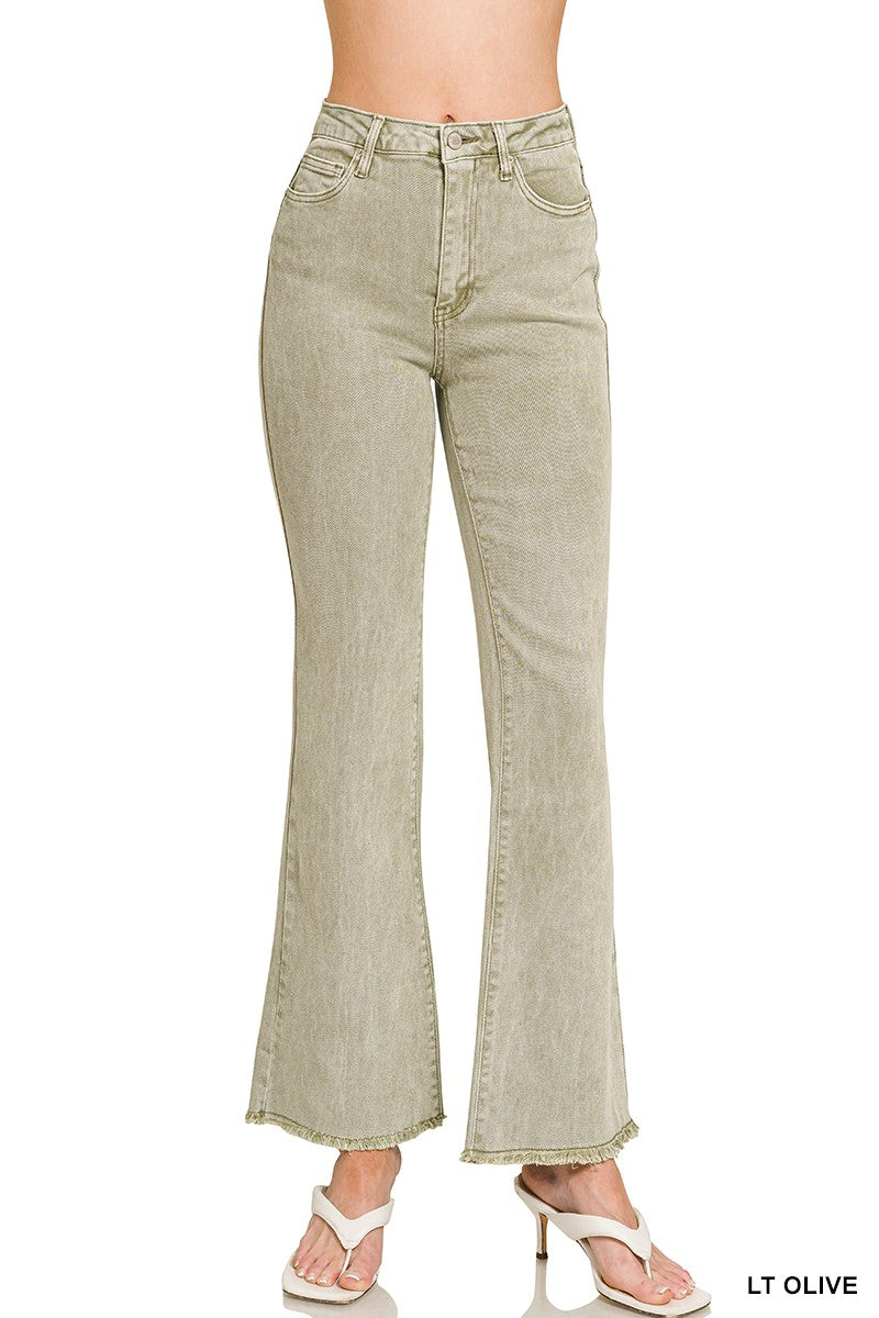 Sasha Acid Washed Straight Wide Jeans