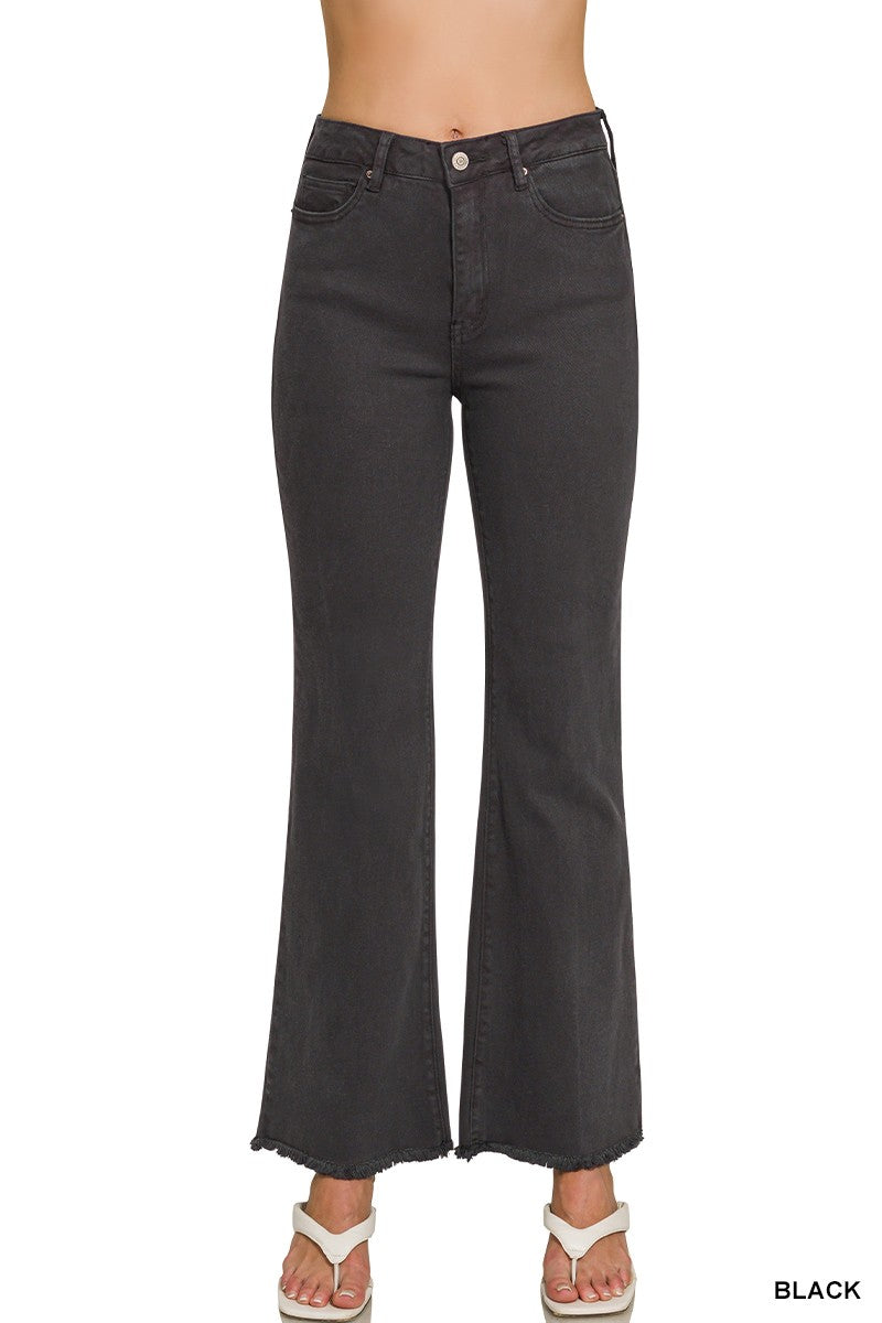 Sasha Acid Washed Straight Wide Jeans