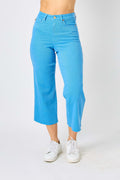Curvy Judy Blue Sky Tummy Control Wide Cropped Jeans