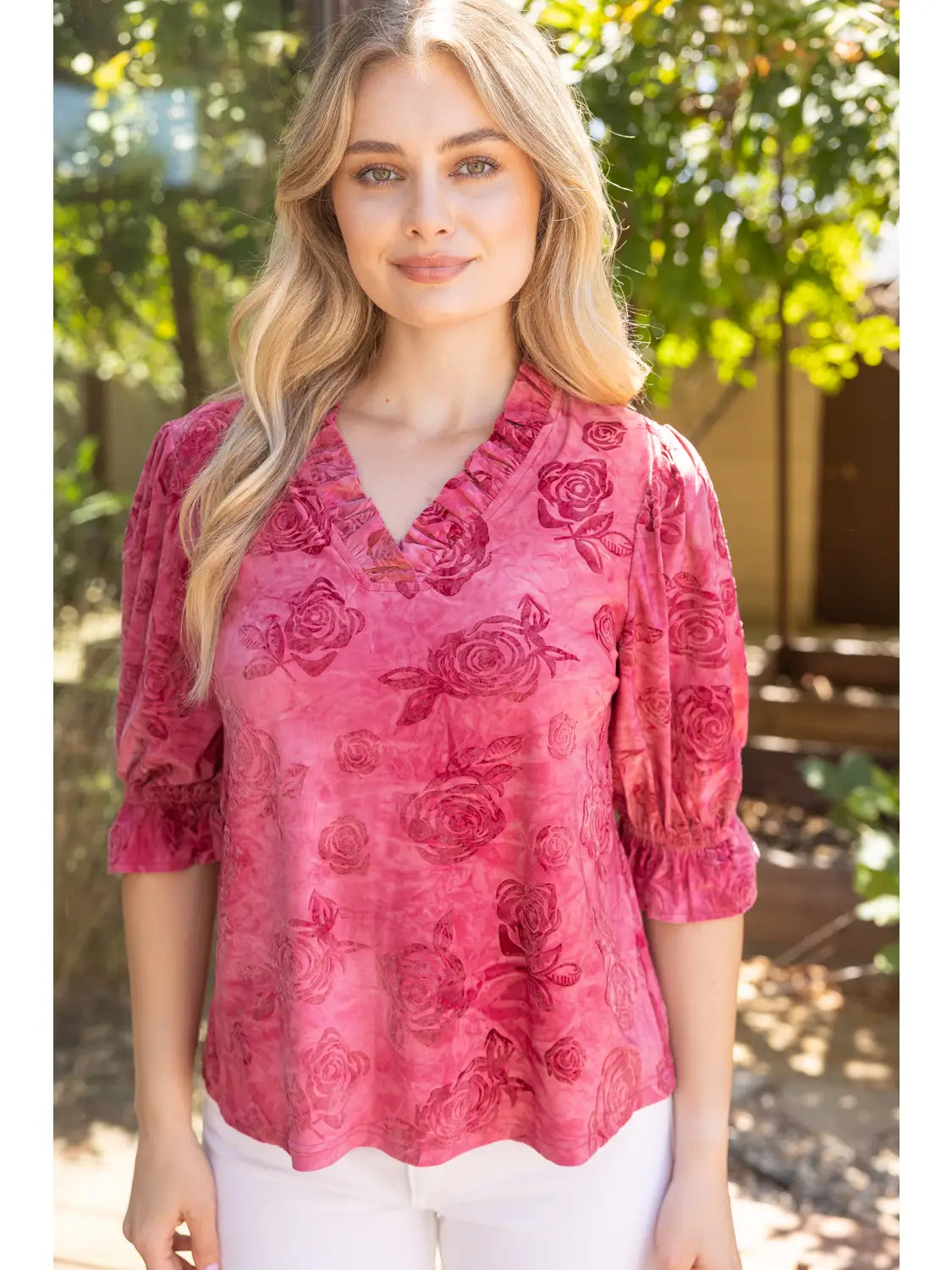 Rosie Floral Burnout Top