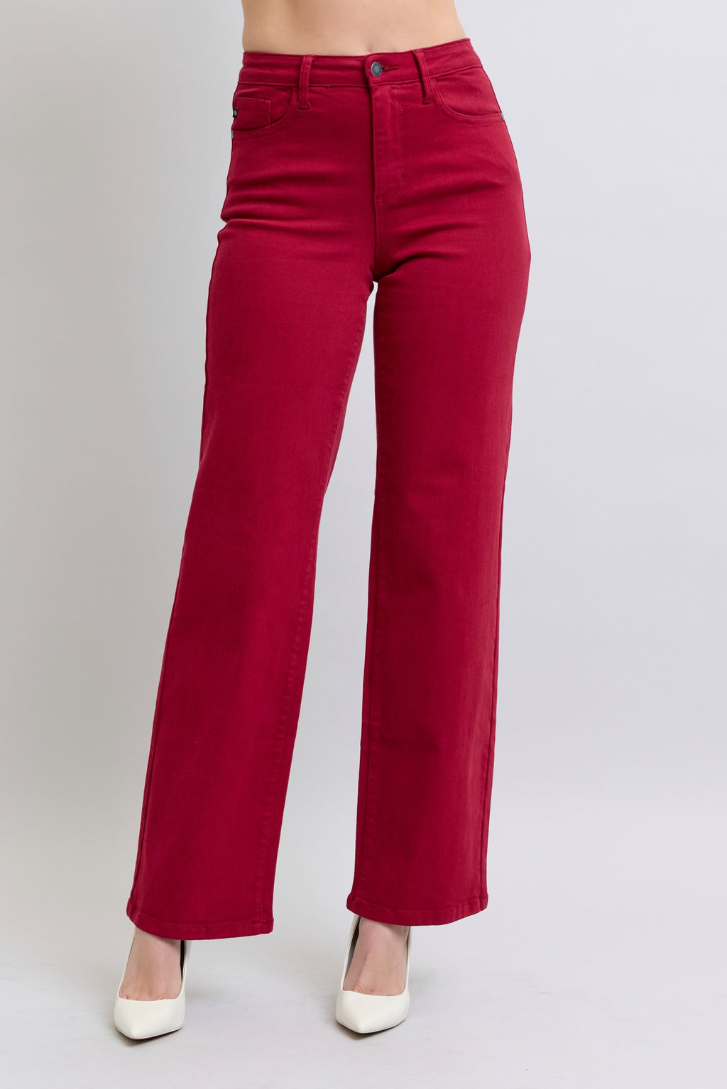 Judy Blue Scarlet Heart Detailed 90s Straight Jeans