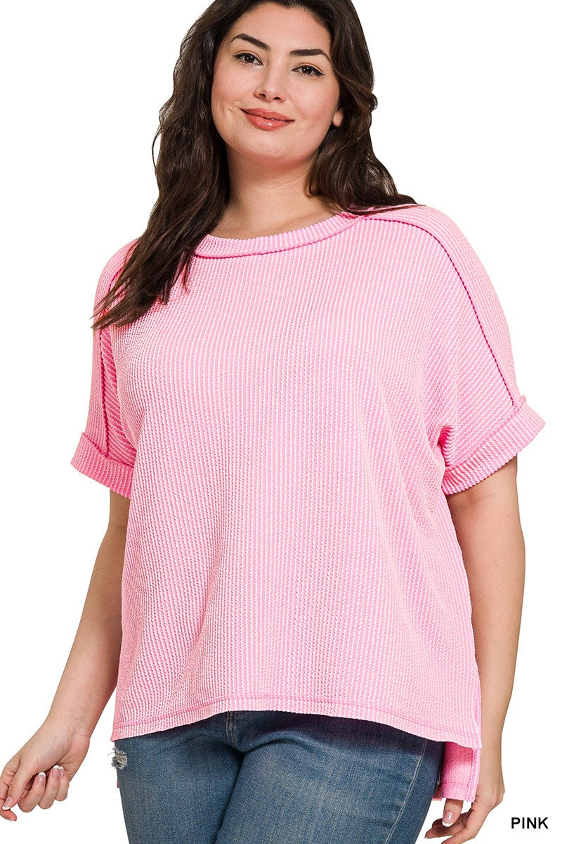 Curvy Roxanna Ribbed Top