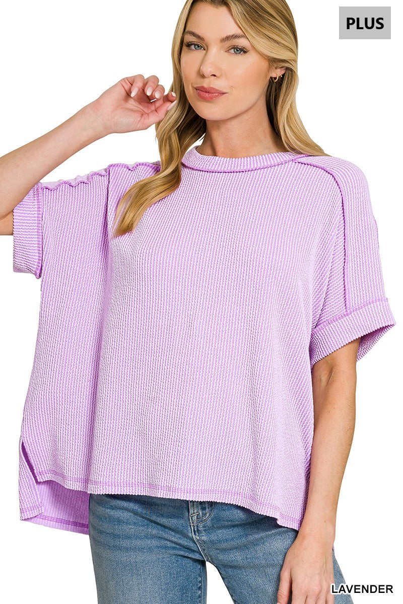 Curvy Roxanna Ribbed Top