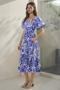 Curvy Cassidy Converswational Printed Midi Dress