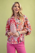 Curvy Tessa Floral Button Down Top