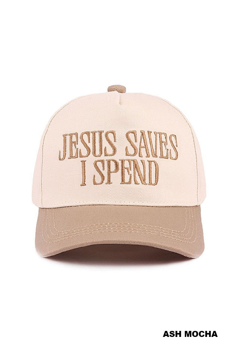 Jesus Saves I Spend Canvas Hat
