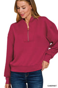 Tonya Scuba Half-Zip Pullover Top