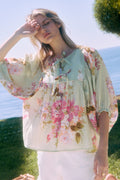Curvy Gabriella Floral Batwing Sleeve Top