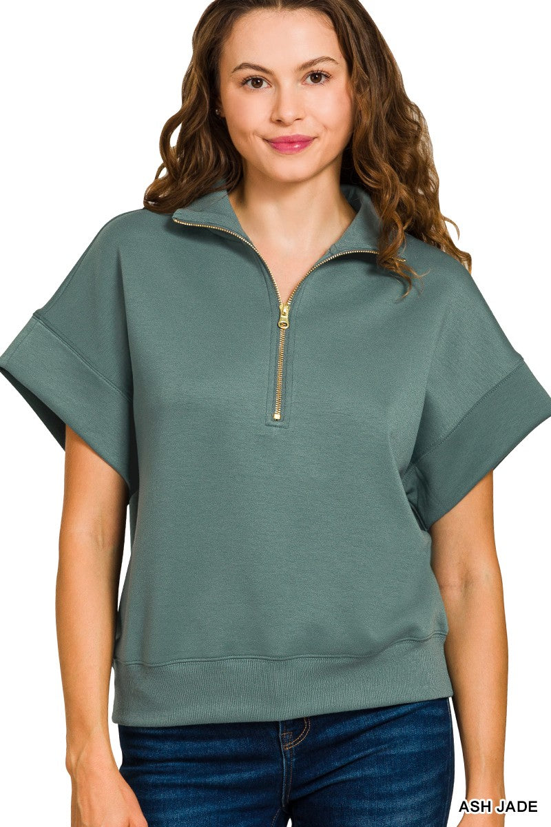 Beckie Half-Zip Scuba Top