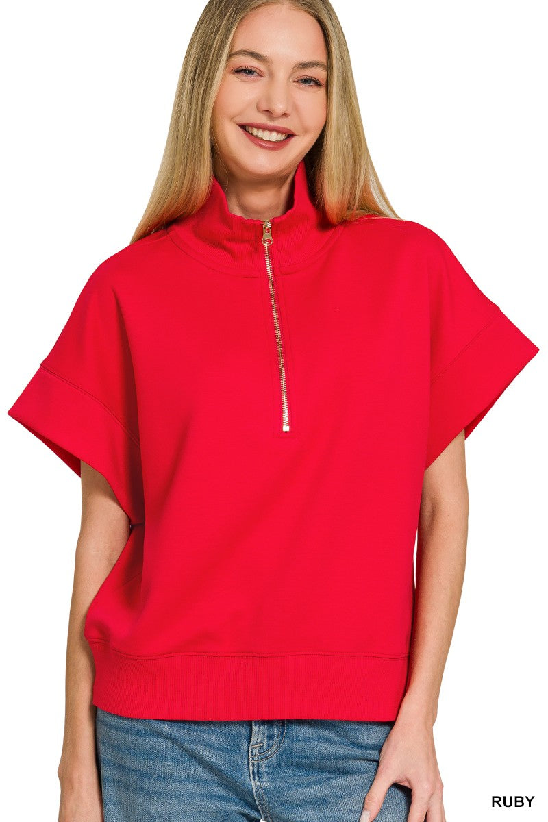 Beckie Half-Zip Scuba Top