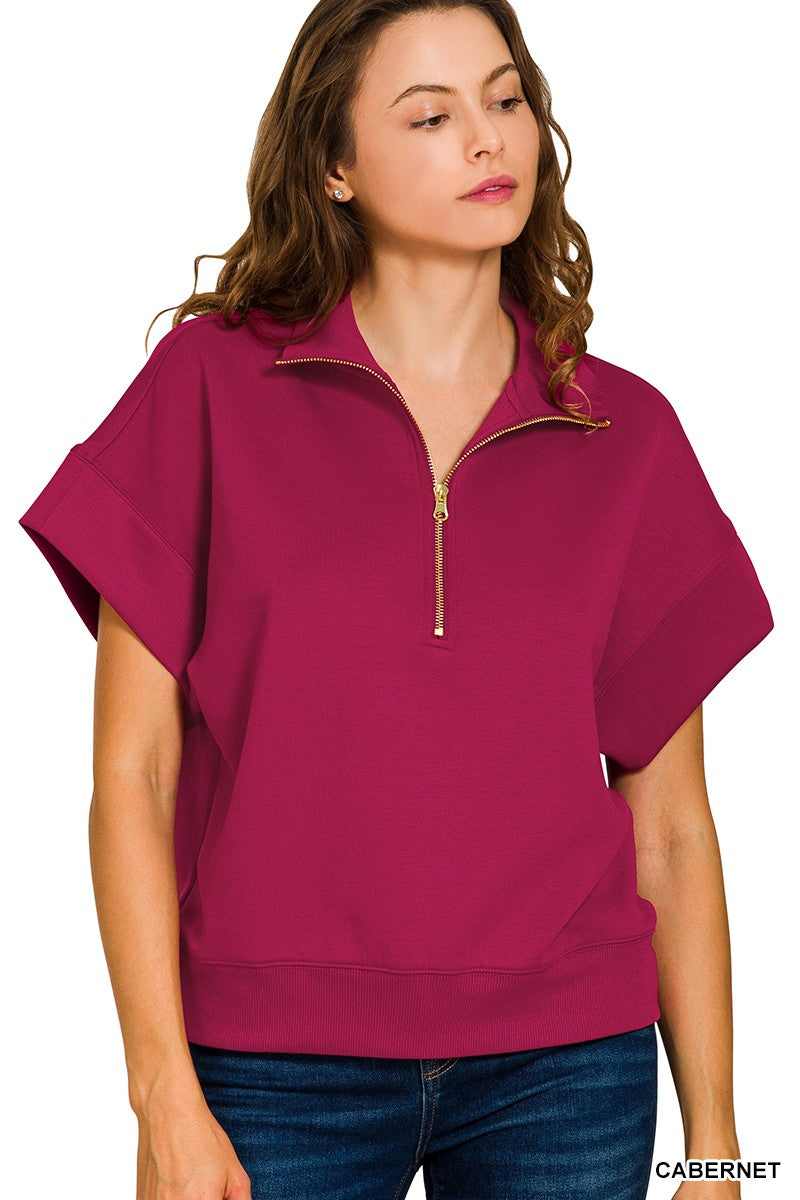 Beckie Half-Zip Scuba Top