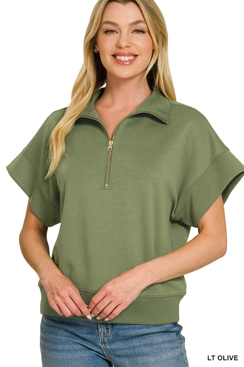 Beckie Half-Zip Scuba Top