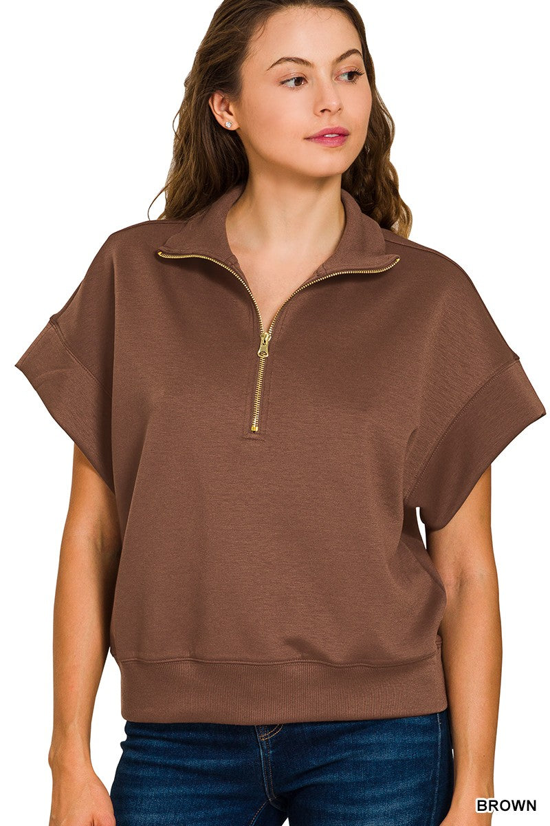 Beckie Half-Zip Scuba Top