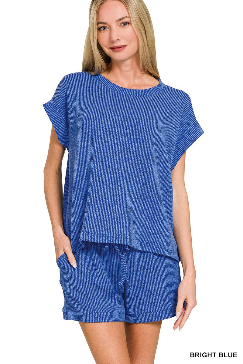 Rilee Ribbed Matching Shorts Set