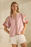 Curvy Emerson Boho Textured Woven Top