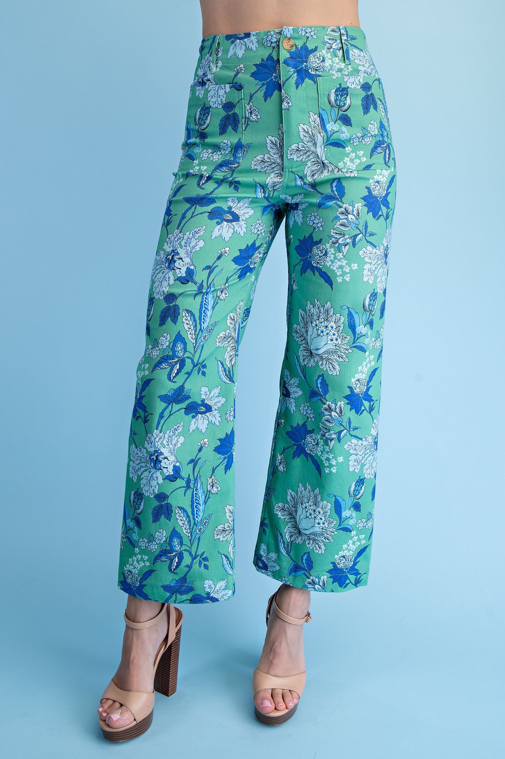 Nina Floral Ankle Cropped Pants