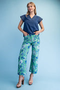 Nina Floral Ankle Cropped Pants
