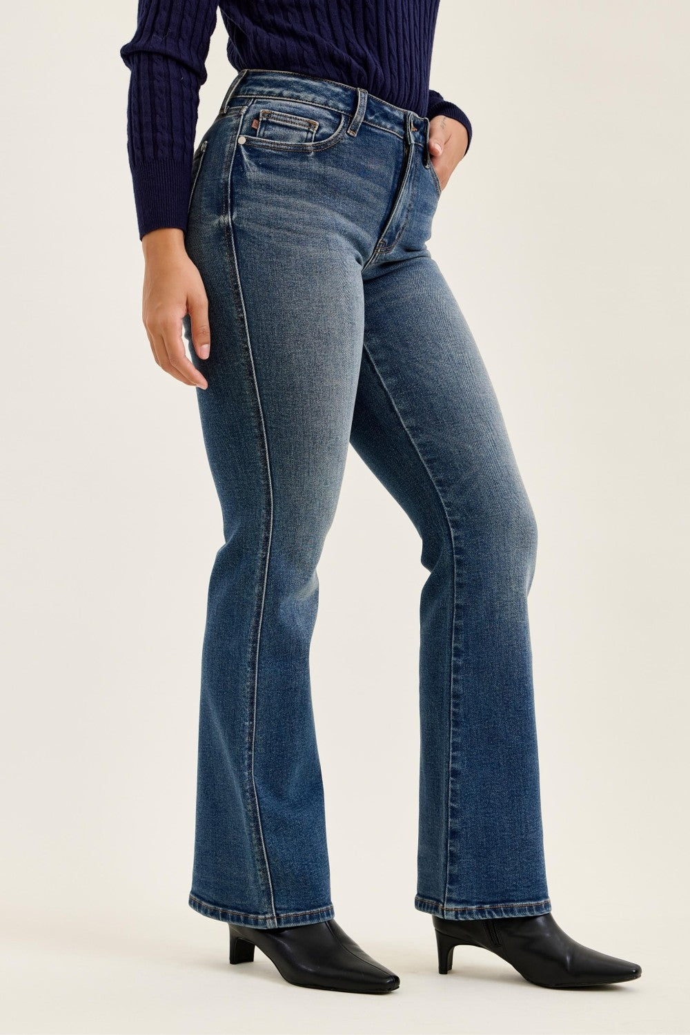 Judy Blue Mid-Rise Bootcut Dark Indigo Jeans