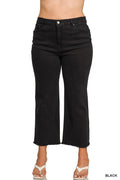 Curvy Anslie Acid Washed Frayed Hem Jeans